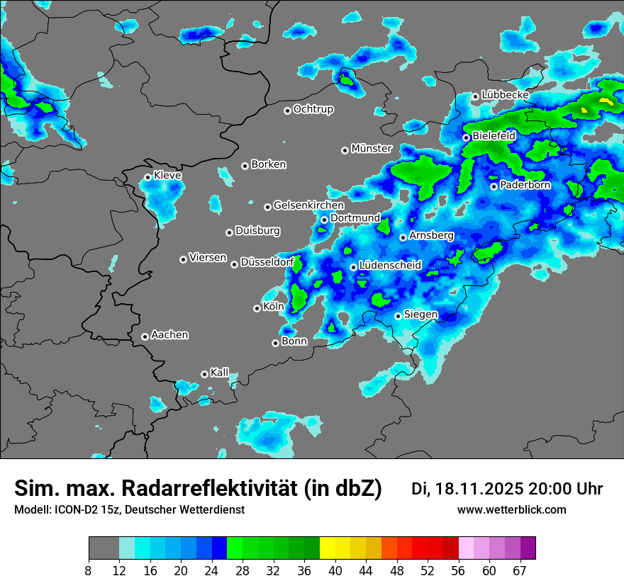Modellkarten Simuliertes Radarbild