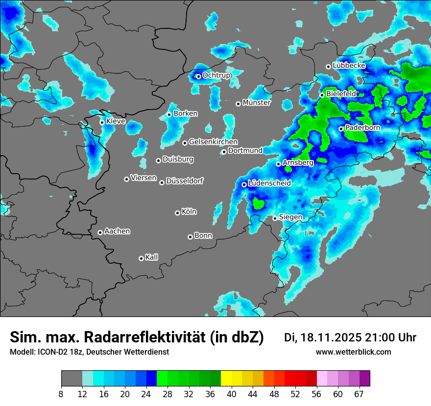 Modellkarten Simuliertes Radarbild