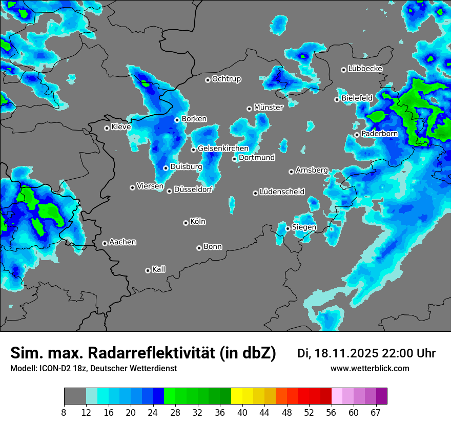 Modellkarten Simuliertes Radarbild