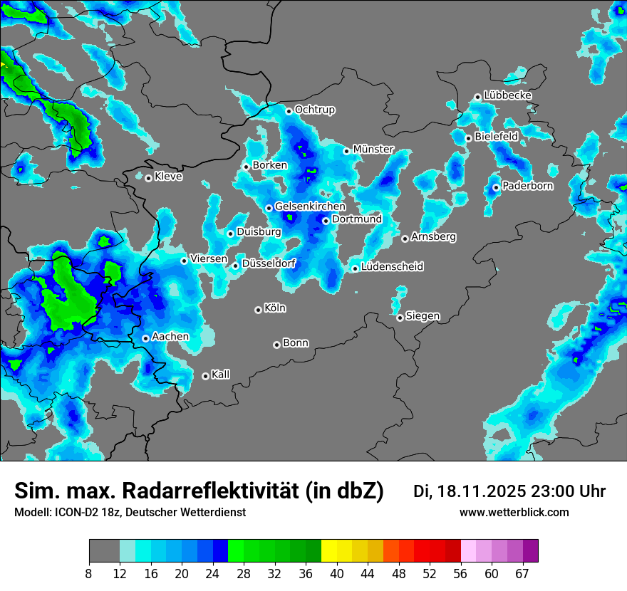 Modellkarten Simuliertes Radarbild