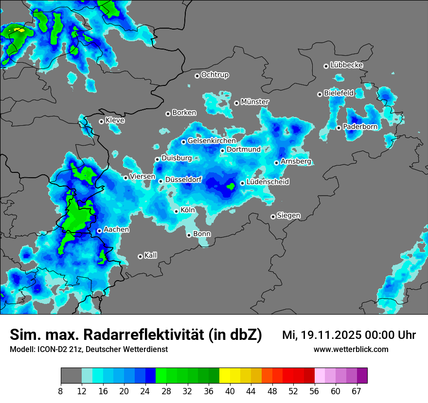 Modellkarten Simuliertes Radarbild