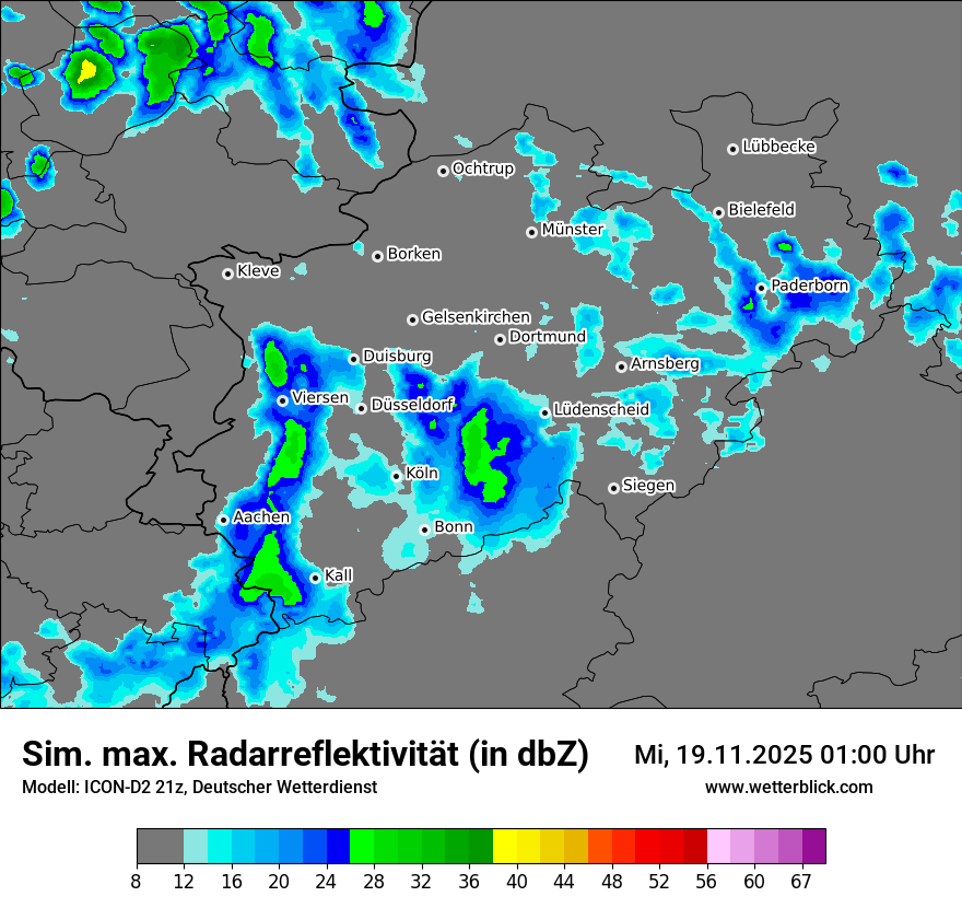 Modellkarten Simuliertes Radarbild