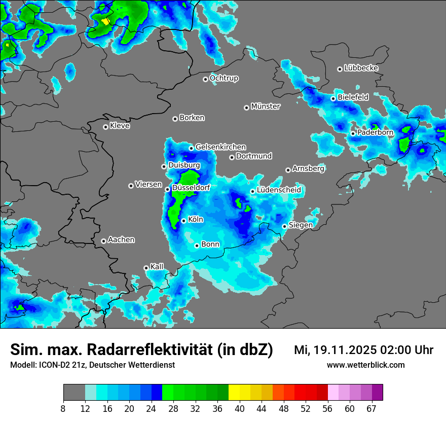Modellkarten Simuliertes Radarbild