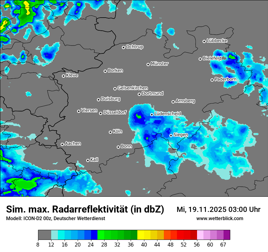 Modellkarten Simuliertes Radarbild
