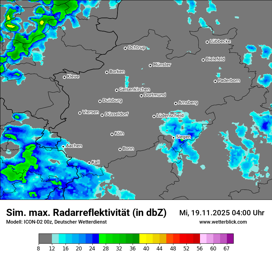 Modellkarten Simuliertes Radarbild