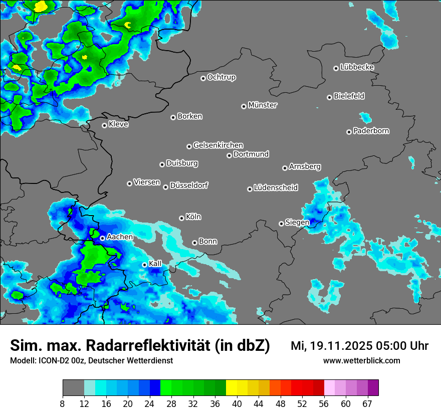 Modellkarten Simuliertes Radarbild