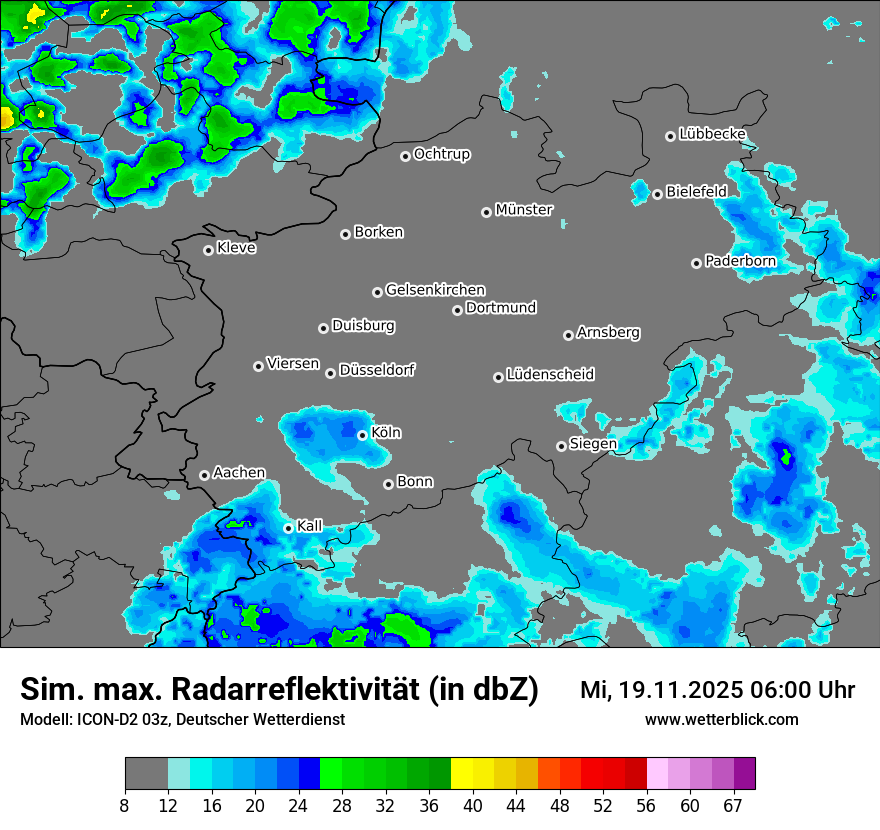 Modellkarten Simuliertes Radarbild