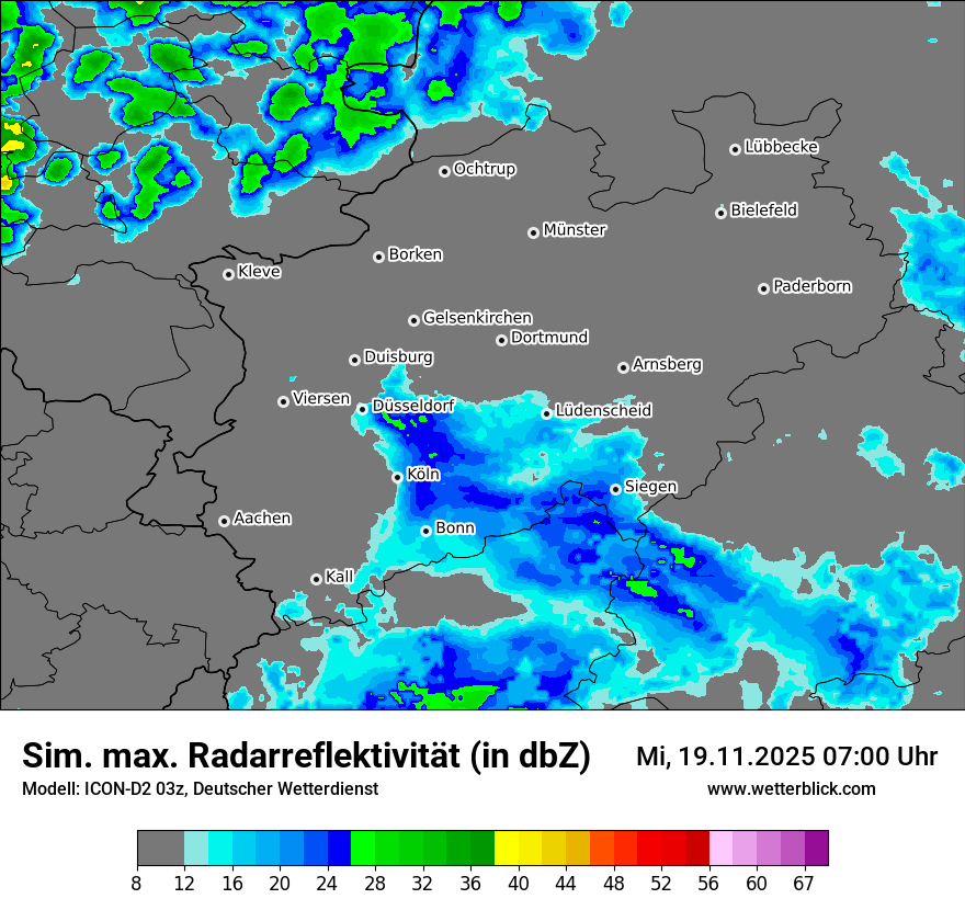 Modellkarten Simuliertes Radarbild