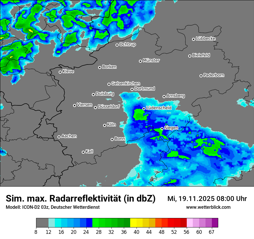 Modellkarten Simuliertes Radarbild