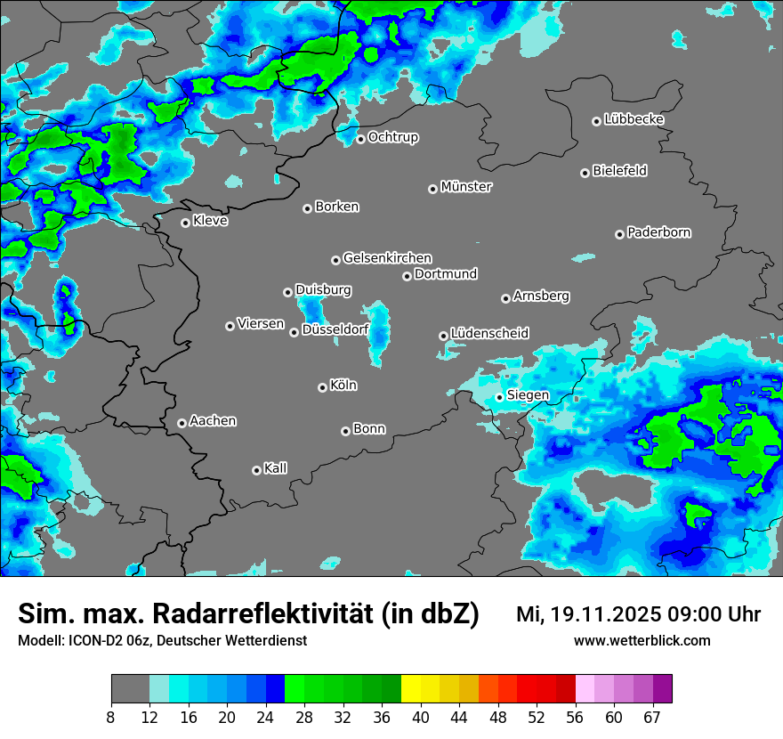 Modellkarten Simuliertes Radarbild