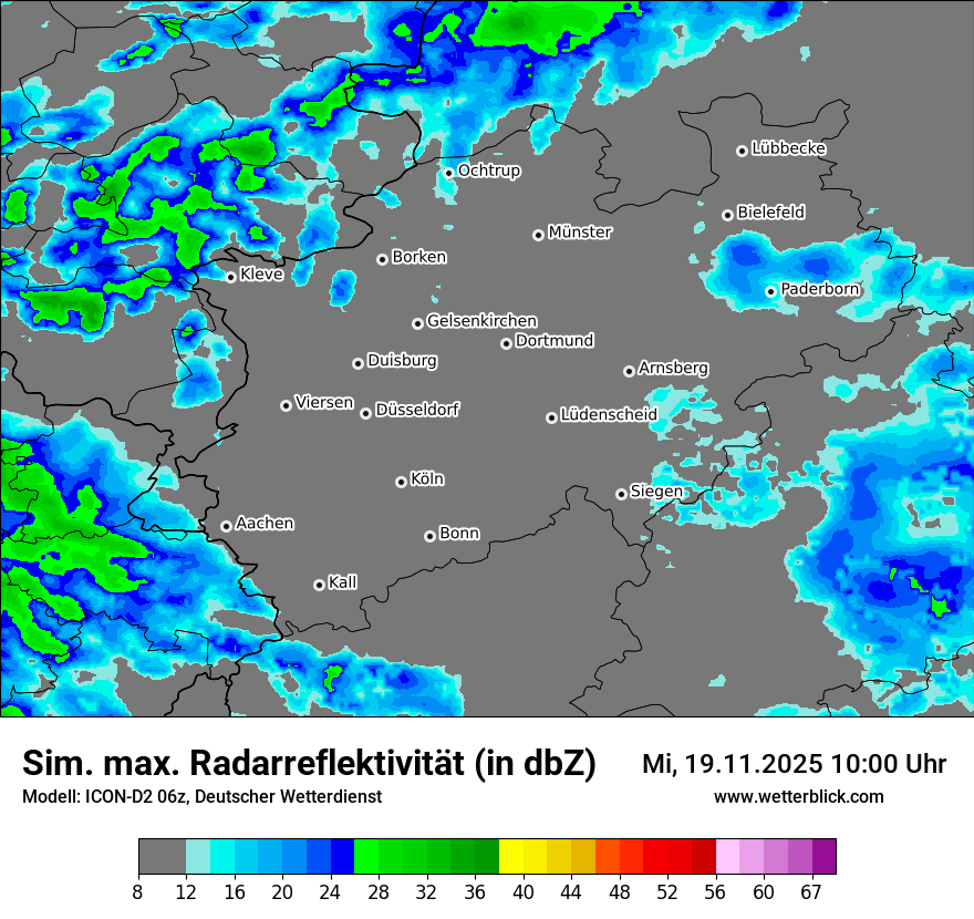 Modellkarten Simuliertes Radarbild