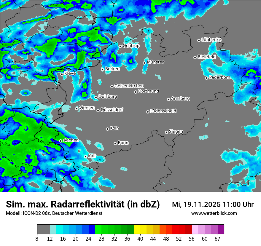 Modellkarten Simuliertes Radarbild