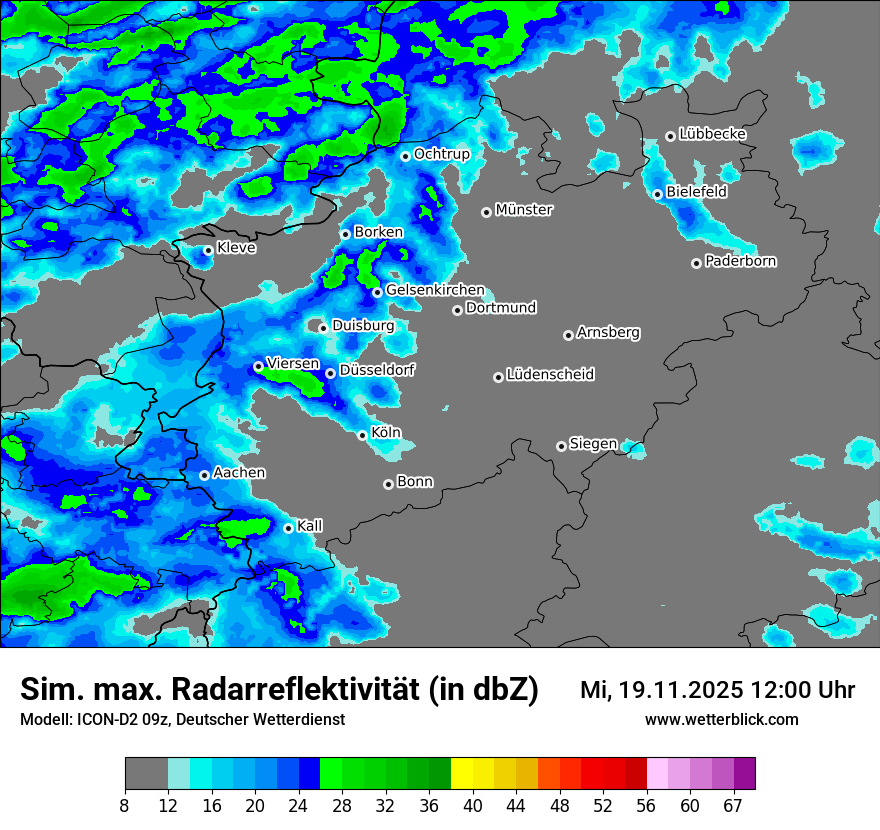 Modellkarten Simuliertes Radarbild