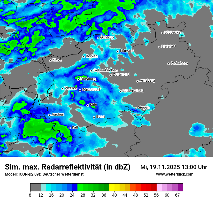 Modellkarten Simuliertes Radarbild