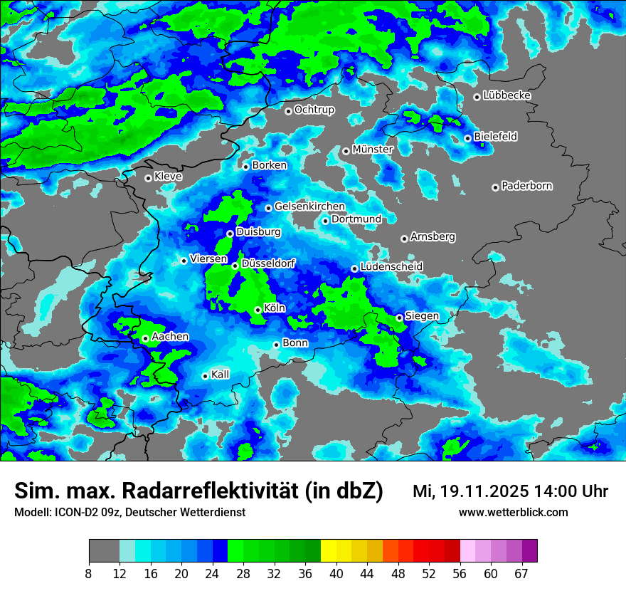 Modellkarten Simuliertes Radarbild
