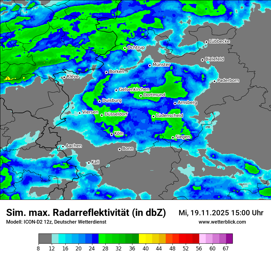 Modellkarten Simuliertes Radarbild