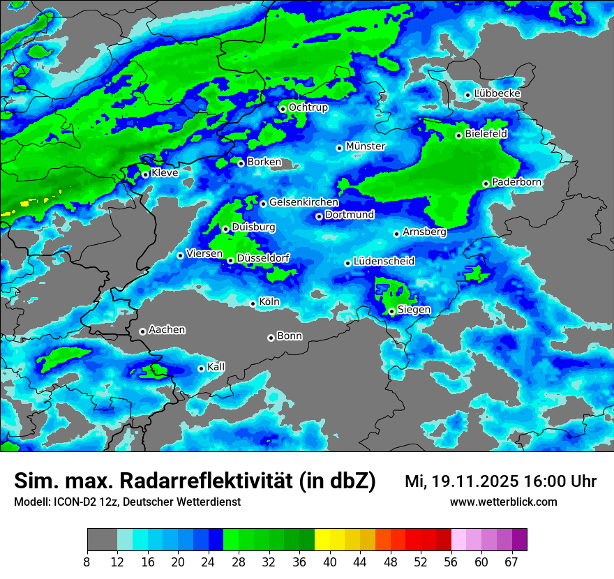 Modellkarten Simuliertes Radarbild