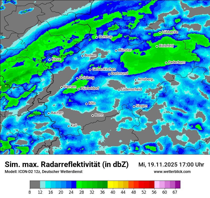 Modellkarten Simuliertes Radarbild