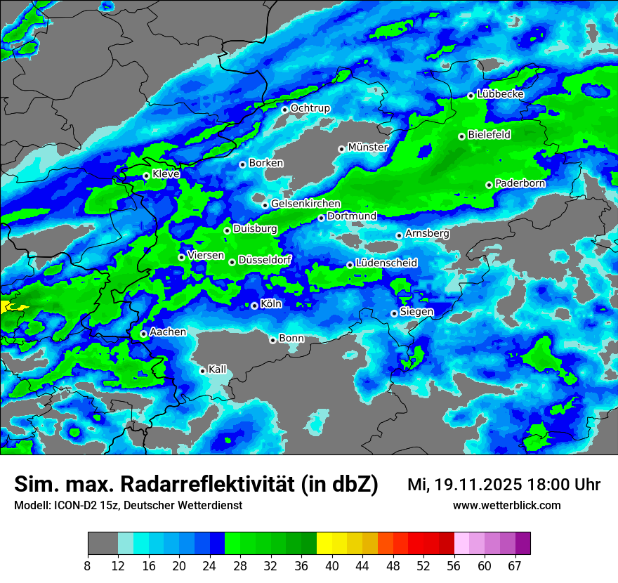 Modellkarten Simuliertes Radarbild