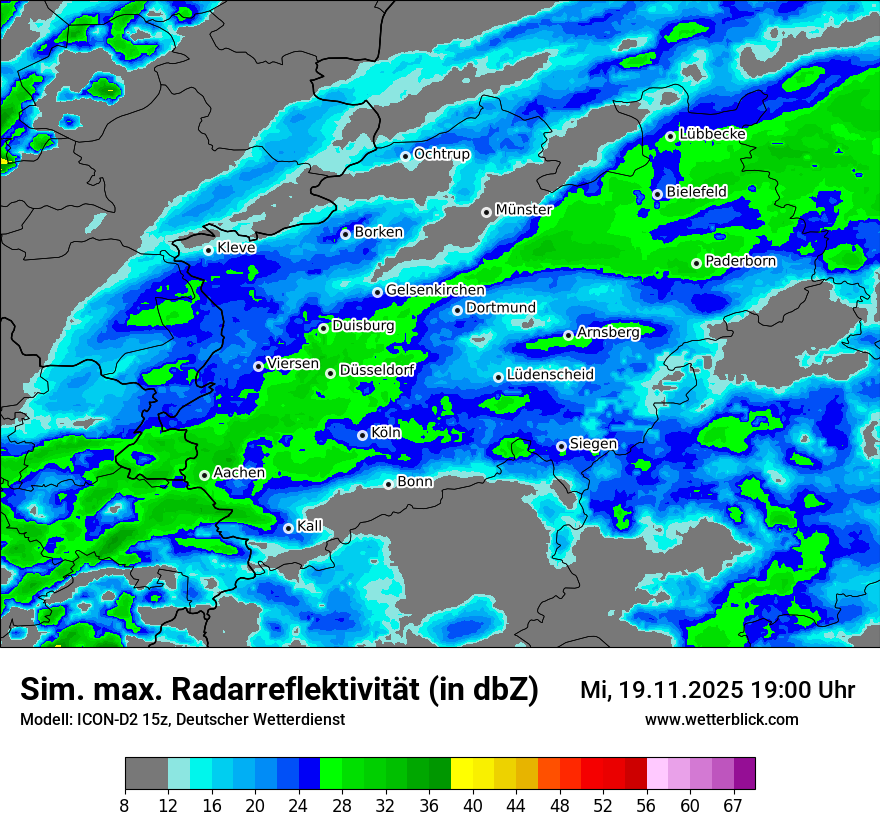 Modellkarten Simuliertes Radarbild
