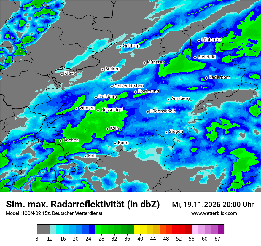 Modellkarten Simuliertes Radarbild