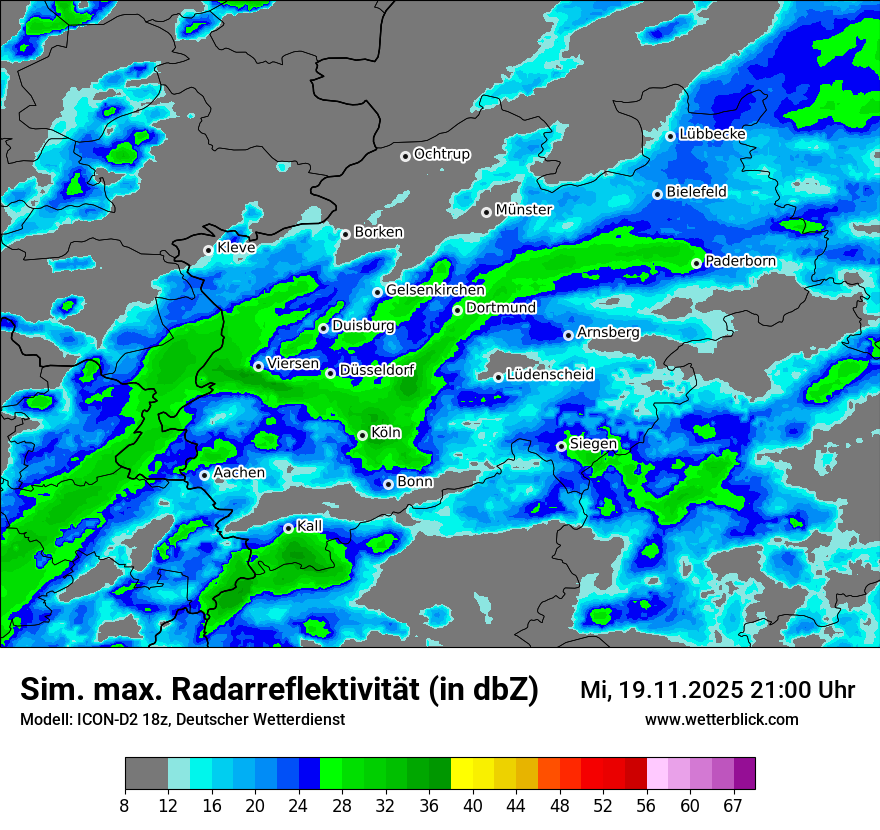 Modellkarten Simuliertes Radarbild