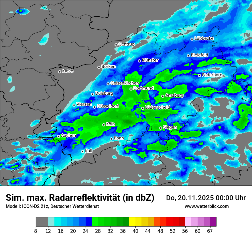 Modellkarten Simuliertes Radarbild