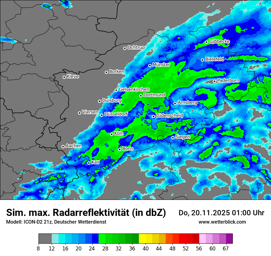 Modellkarten Simuliertes Radarbild
