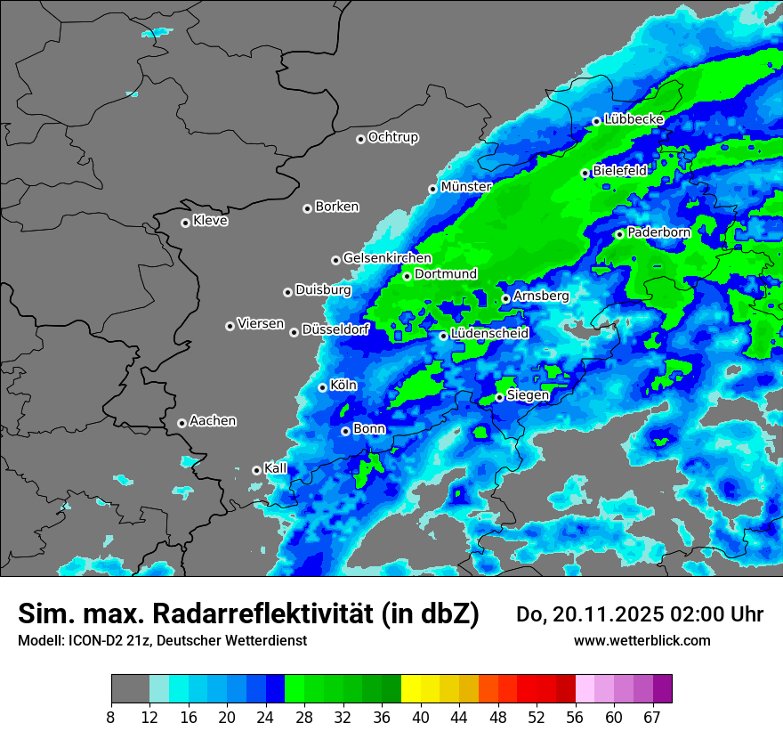 Modellkarten Simuliertes Radarbild