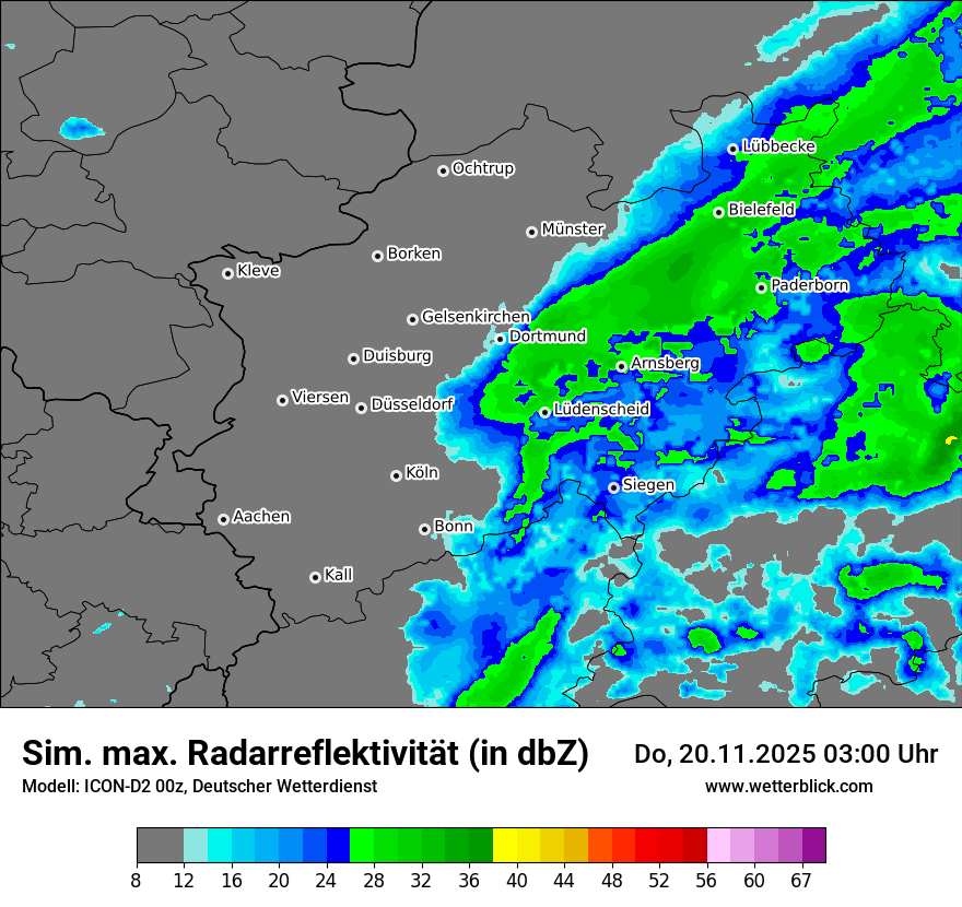 Modellkarten Simuliertes Radarbild
