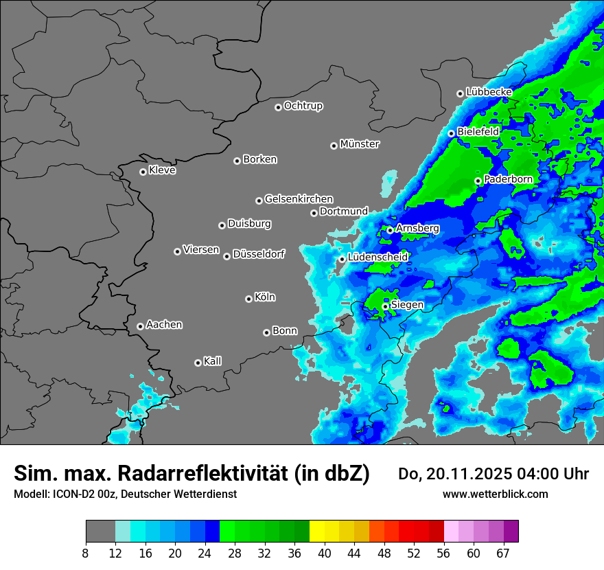 Modellkarten Simuliertes Radarbild