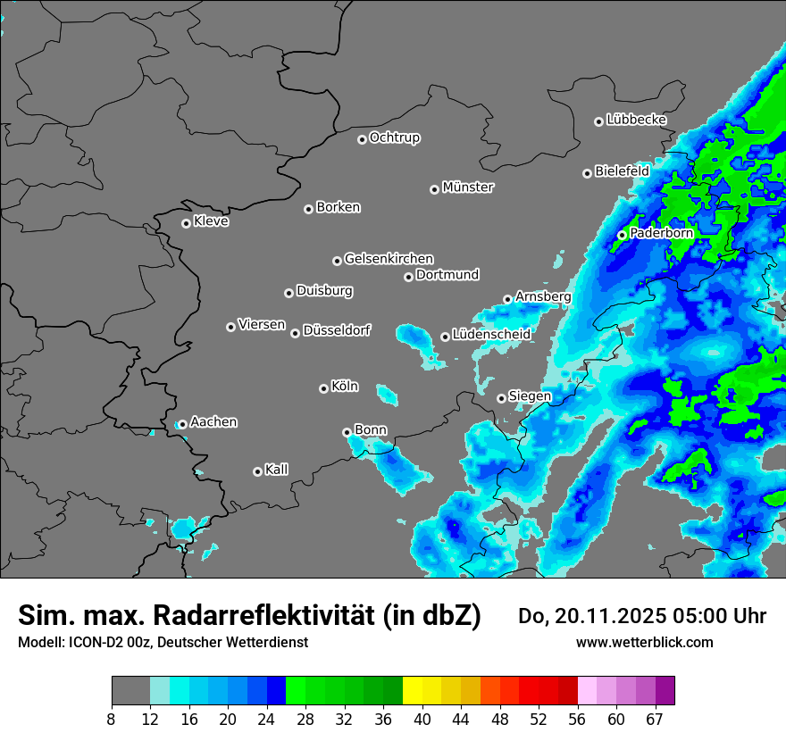 Modellkarten Simuliertes Radarbild