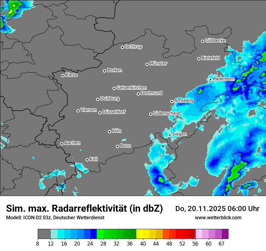 Modellkarten Simuliertes Radarbild