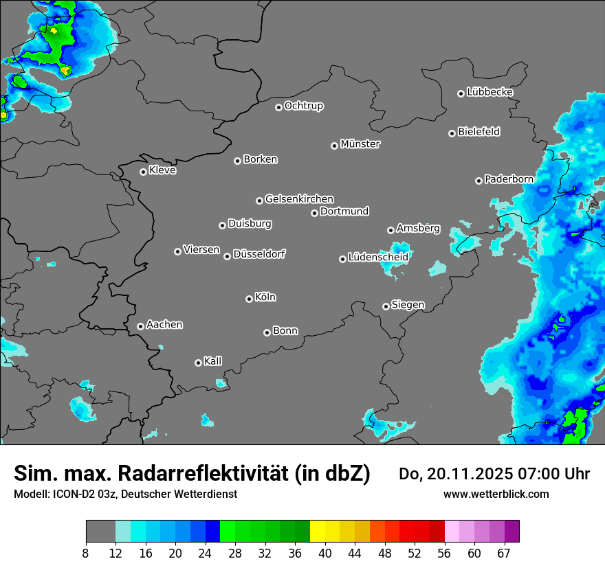 Modellkarten Simuliertes Radarbild