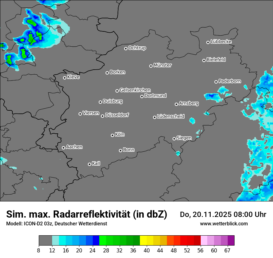 Modellkarten Simuliertes Radarbild
