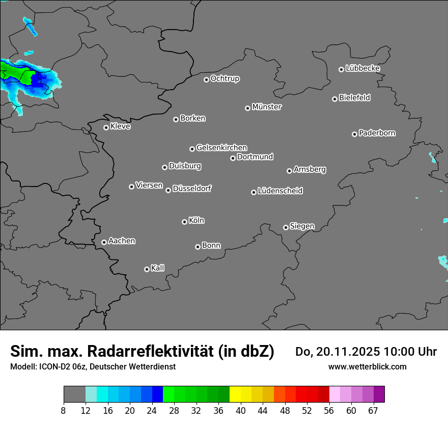 Modellkarten Simuliertes Radarbild