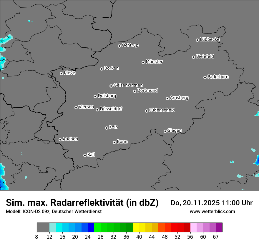 Modellkarten Simuliertes Radarbild