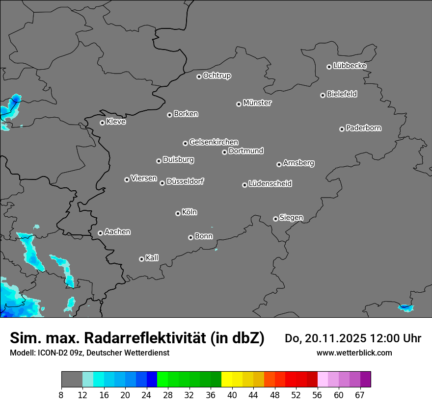 Modellkarten Simuliertes Radarbild