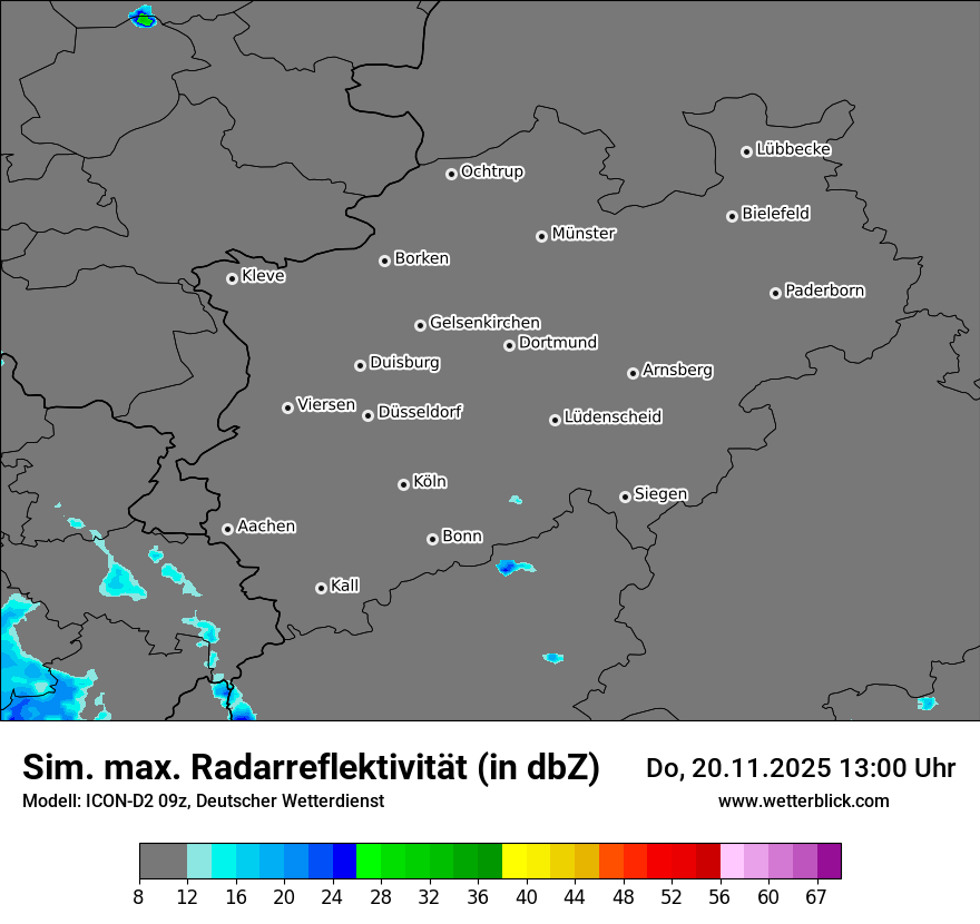 Modellkarten Simuliertes Radarbild