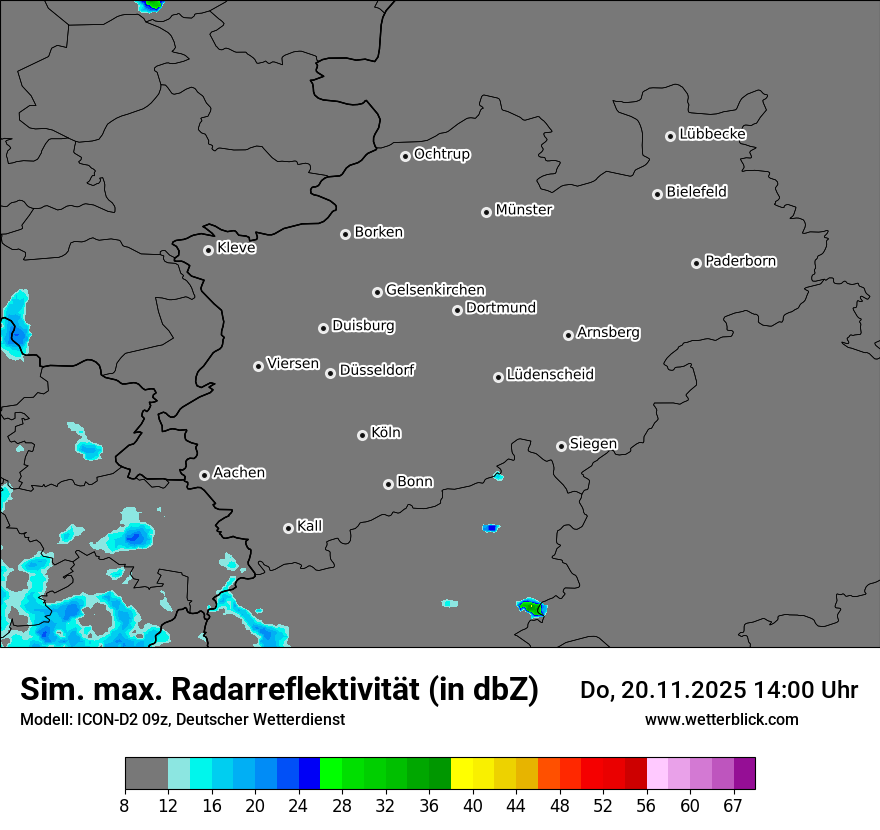 Modellkarten Simuliertes Radarbild