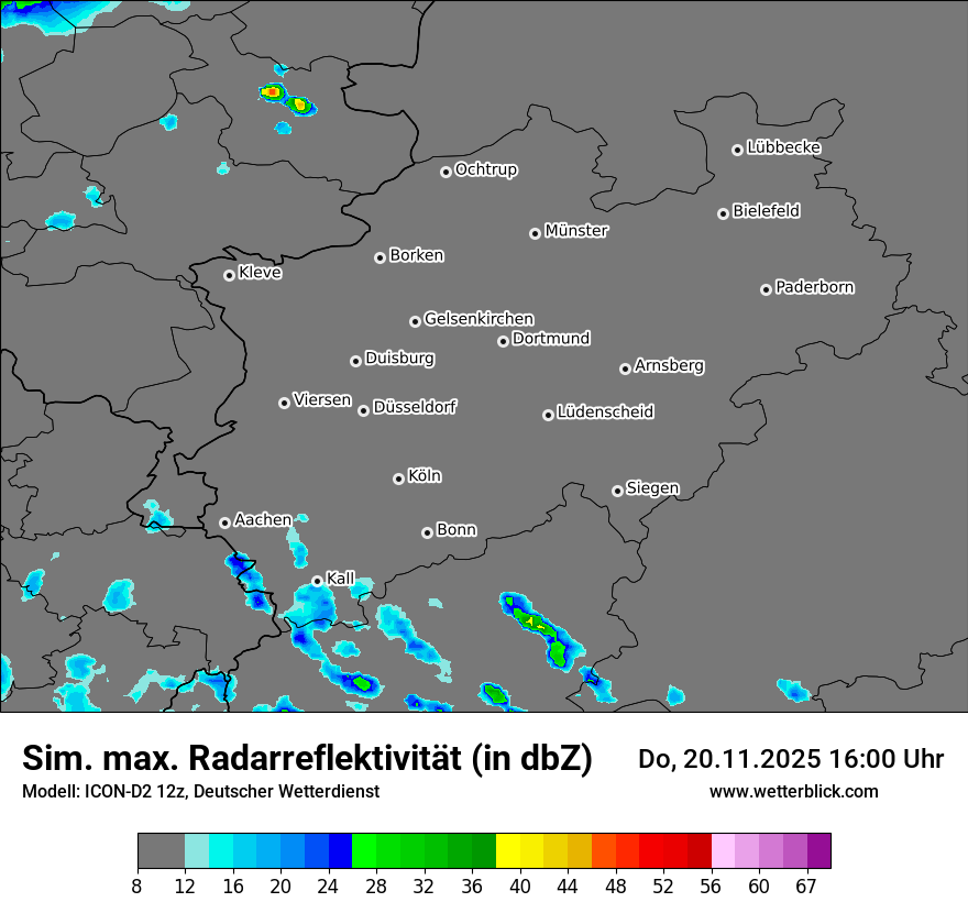 Modellkarten Simuliertes Radarbild