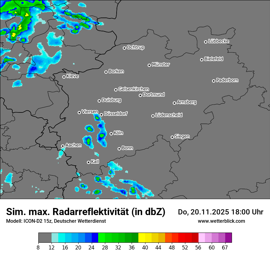 Modellkarten Simuliertes Radarbild