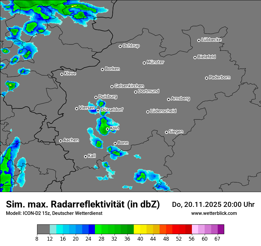 Modellkarten Simuliertes Radarbild