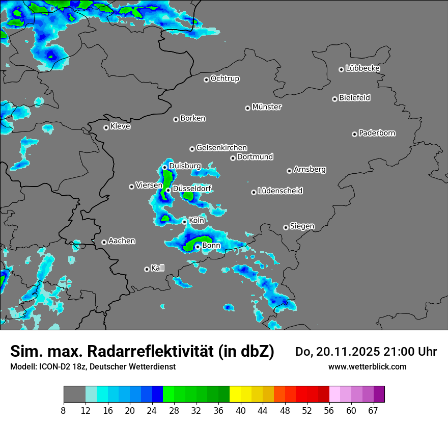 Modellkarten Simuliertes Radarbild