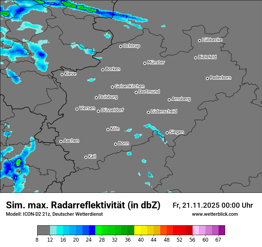 Modellkarten Simuliertes Radarbild