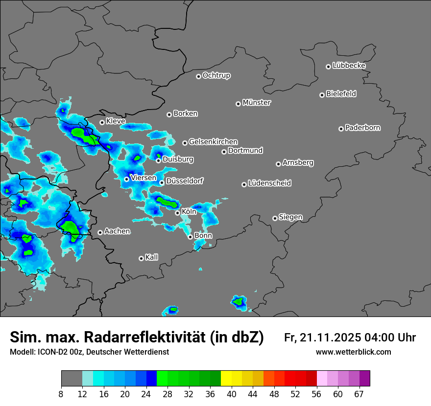 Modellkarten Simuliertes Radarbild