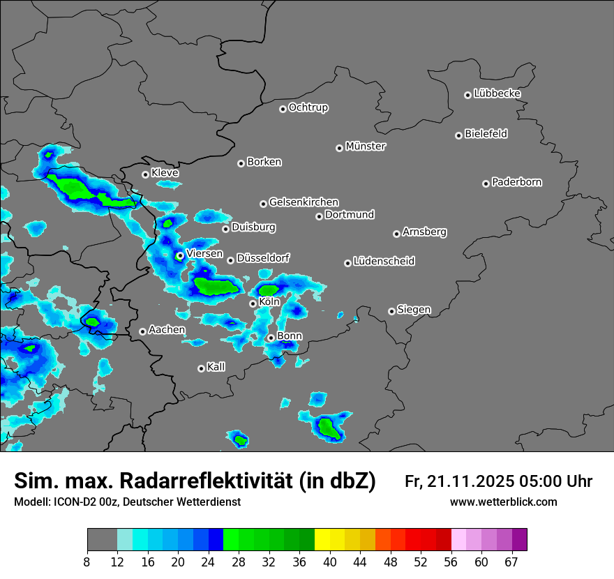 Modellkarten Simuliertes Radarbild