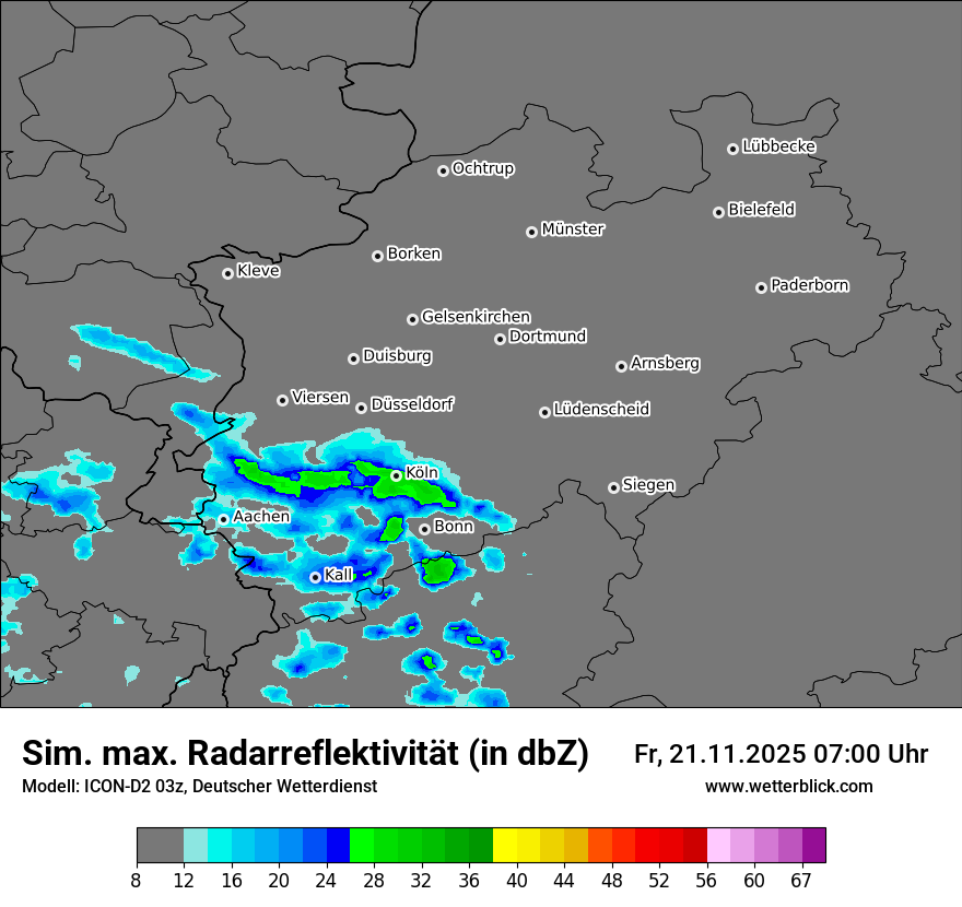 Modellkarten Simuliertes Radarbild