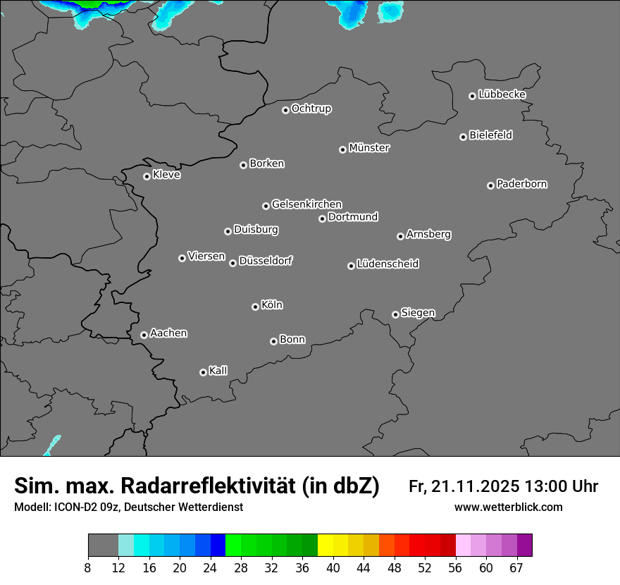 Modellkarten Simuliertes Radarbild