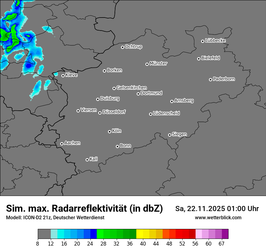 Modellkarten Simuliertes Radarbild